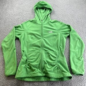 North Face Womens Jacket Large Green Full Zip Hoodie Fleece St Patricks Day